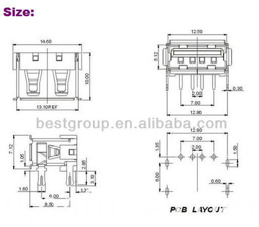 30pin USB Dock Connector Micro Male Connector RJ45 USB Connectors (FBELE)